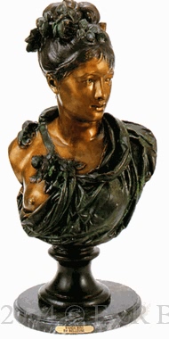 Wanda Bust bronze statue by Bulleuse
