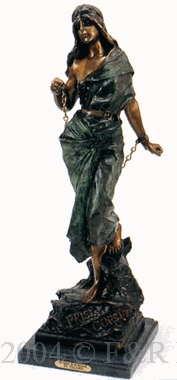 Woman In Bondage bronze sculpture by Villanis
