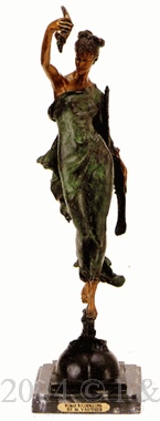 Woman with Cornucopia bronze sculpture by Vauthier