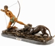 Cougar Attack bronze statue by Rancoulet