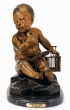 Divine Boy with Bird bronze statue by Pigah