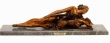 Reclining Woman with Dog bronze