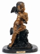 Seated Cupid bronze statue by Fomile