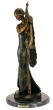 Standing Girl with Peacock bronze sculpture