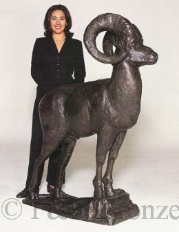 Monumental Big Horn Sheep bronze statue by Castano