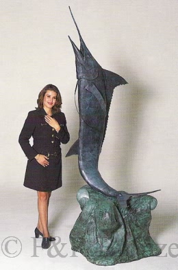 Single Sword Fish bronze Fountain