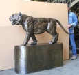 Tiger on Base bronze statue