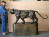 Tiger on base bronze