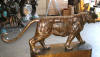 Tiger on base bronze statue