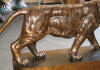 Tiger on base bronze sculpture