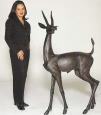 Gazelle bronze statue