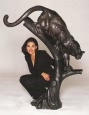 Cougar On Tree bronze sculpture