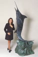 Swordfish bronze sculpture fountain by Castano
