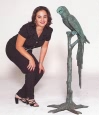 Medium Parrot on Tree bronze by Moigniez