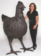 Chicken bronze statue