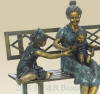 Mother and Children on Bench bronze reproduction