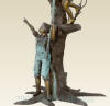 3 Boys with Squirrel on Tree bronze