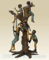 Five Boys Playing In Tree bronze