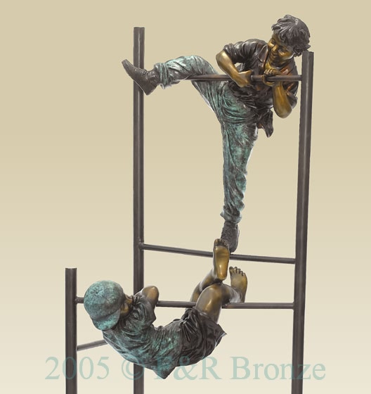 Gymnastic Boys bronze sculpture