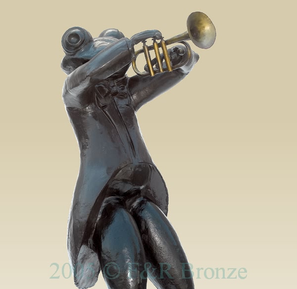 Frog with Trumpet bronze