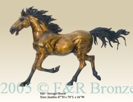 Savage Horse bronze statue