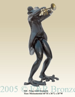 Frog with Trumpet bronze