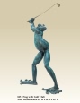 Frog with Golf Club bronze reproduction