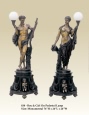 Bronze Boy & Girl on Pedestal Lamp