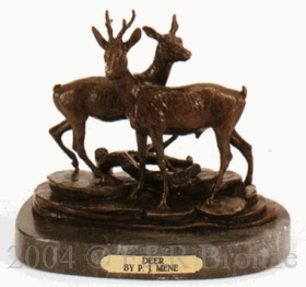 Deers bronze sculpture by Mene