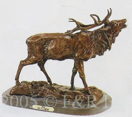 Elk bronze by Pierre Jules Mene
