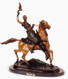 Mounted Falconeer bronze sculpture