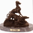 Two Terriers bronze statue by Pierre Jules Mene