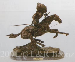 Warrior bronze inspired by Frederic Remington