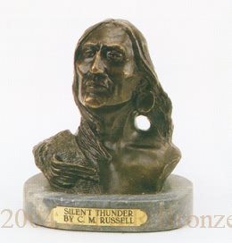 Silent Thunder bronze statue by Charles Russell