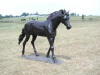 Brown Running Quarter Horse Bronze Statue