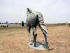 Green Running Quarter Horse Bronze Statue