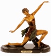 Kneeling Deco Dancer bronze statue by Chiparus