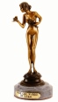 Nude Girl with Bird bronze statue by Fayral