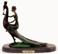 Woman on Peacock bronze by Chiparus