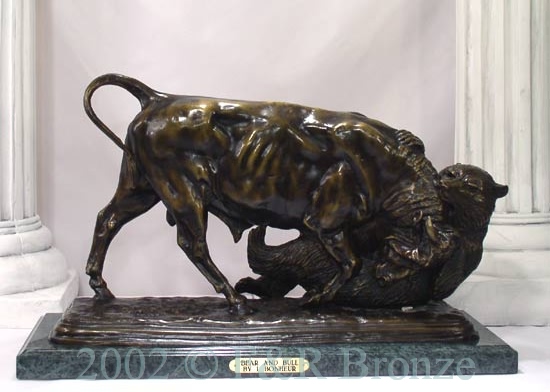 Bear and Bull Bronze by Bonheur-1