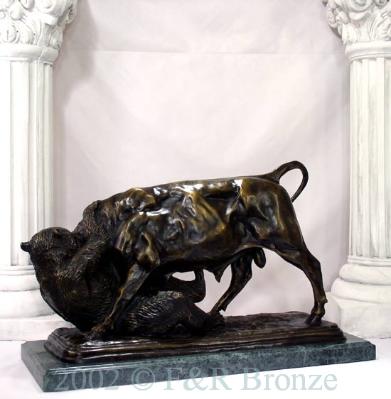 Bear and Bull Bronze by Bonheur-2
