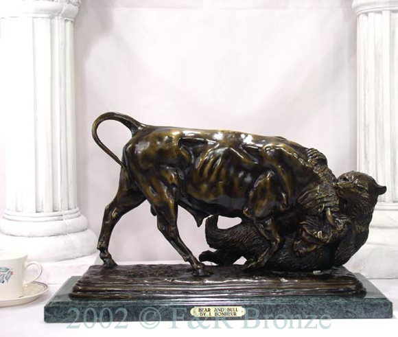 Bear and Bull Bronze by Bonheur-5