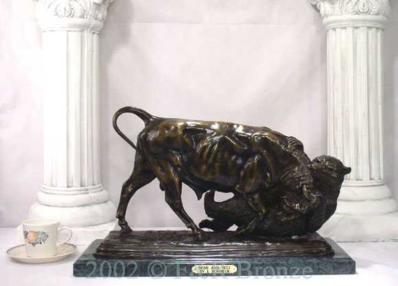 Bear and Bull Bronze by Bonheur-6