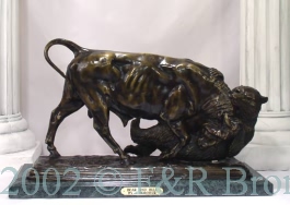 Bear and Bull bronze statueby Bonheur