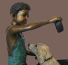 child bronze statue