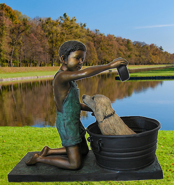 F&R Bronze children bronze statue