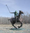Polo Player bronze statue