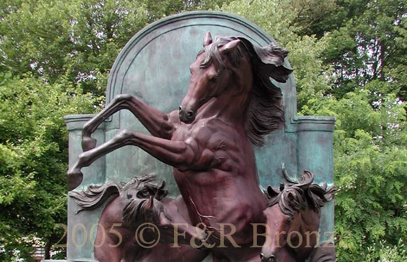Giant Three Horse Wall Bronze statue Fountain-1