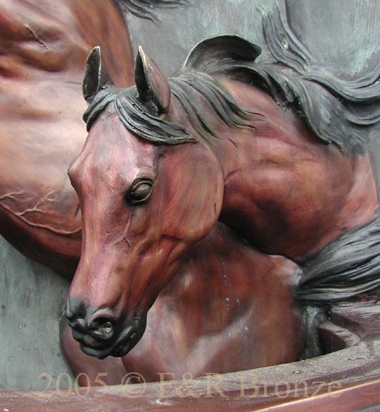 Giant Three Horse Wall Bronze statue Fountain-2