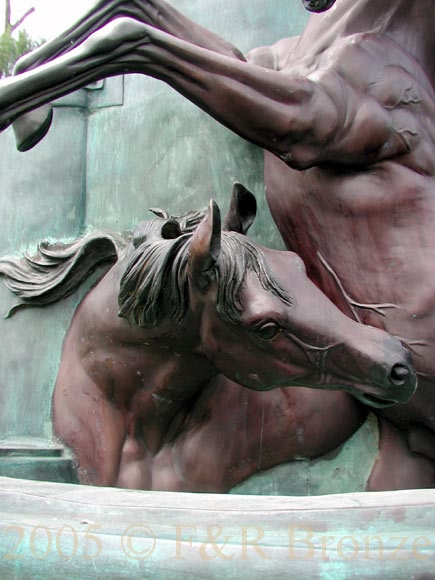 Giant Three Horse Wall Bronze statue Fountain-5